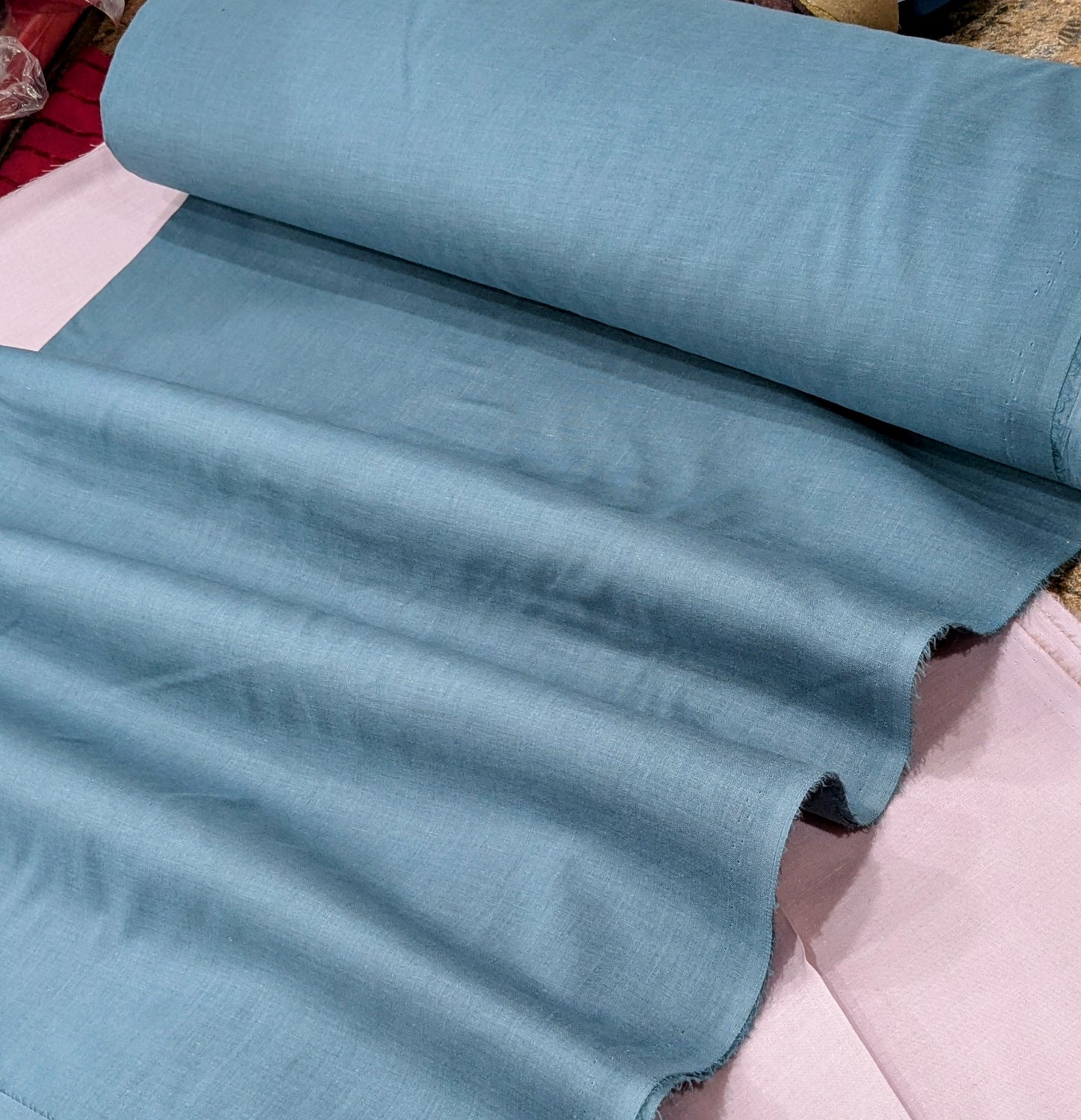 Plain Bareeza Lawn summer collection 5 metr ( SEA BLUE) High quality
