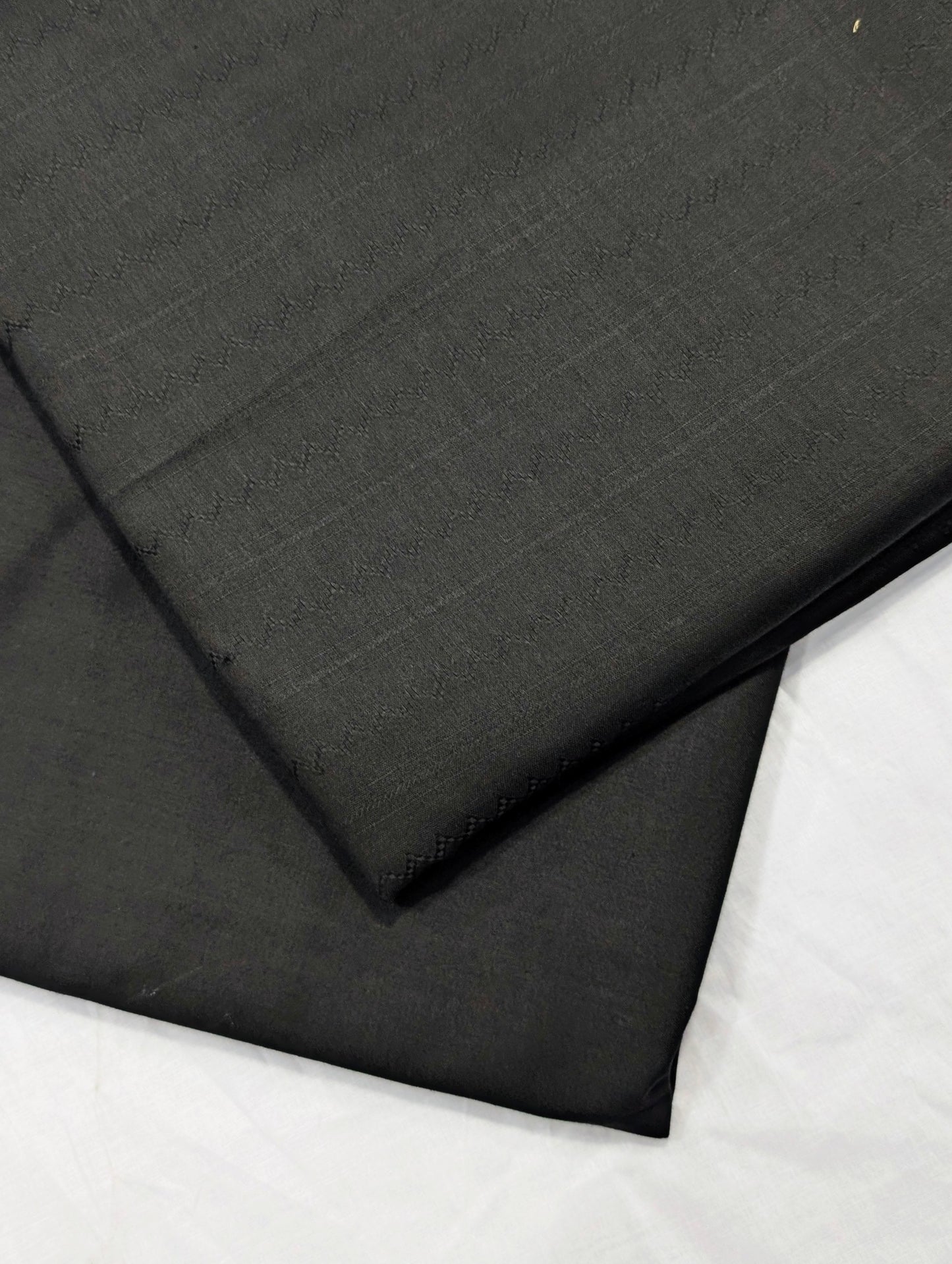 2PC SELF JAQUARD LAWN PREMIUM QUALITY SUMMER COLLECTION (JET BLACK )