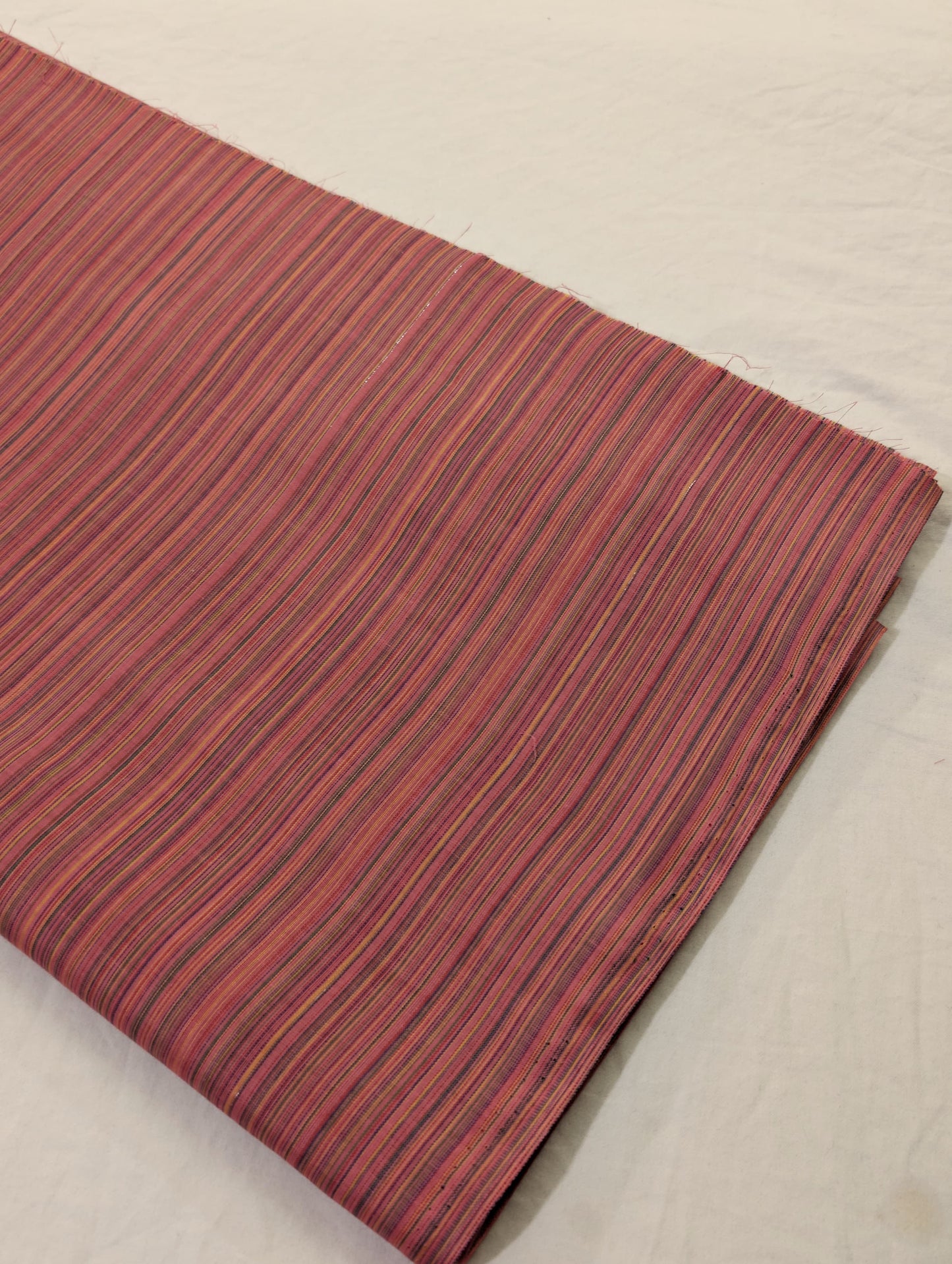 2PC HANDMADE WOVEN RANGOLI SOFT & BREATHABLE PURE COTTON BASE FABRIC (CARROT PINK)