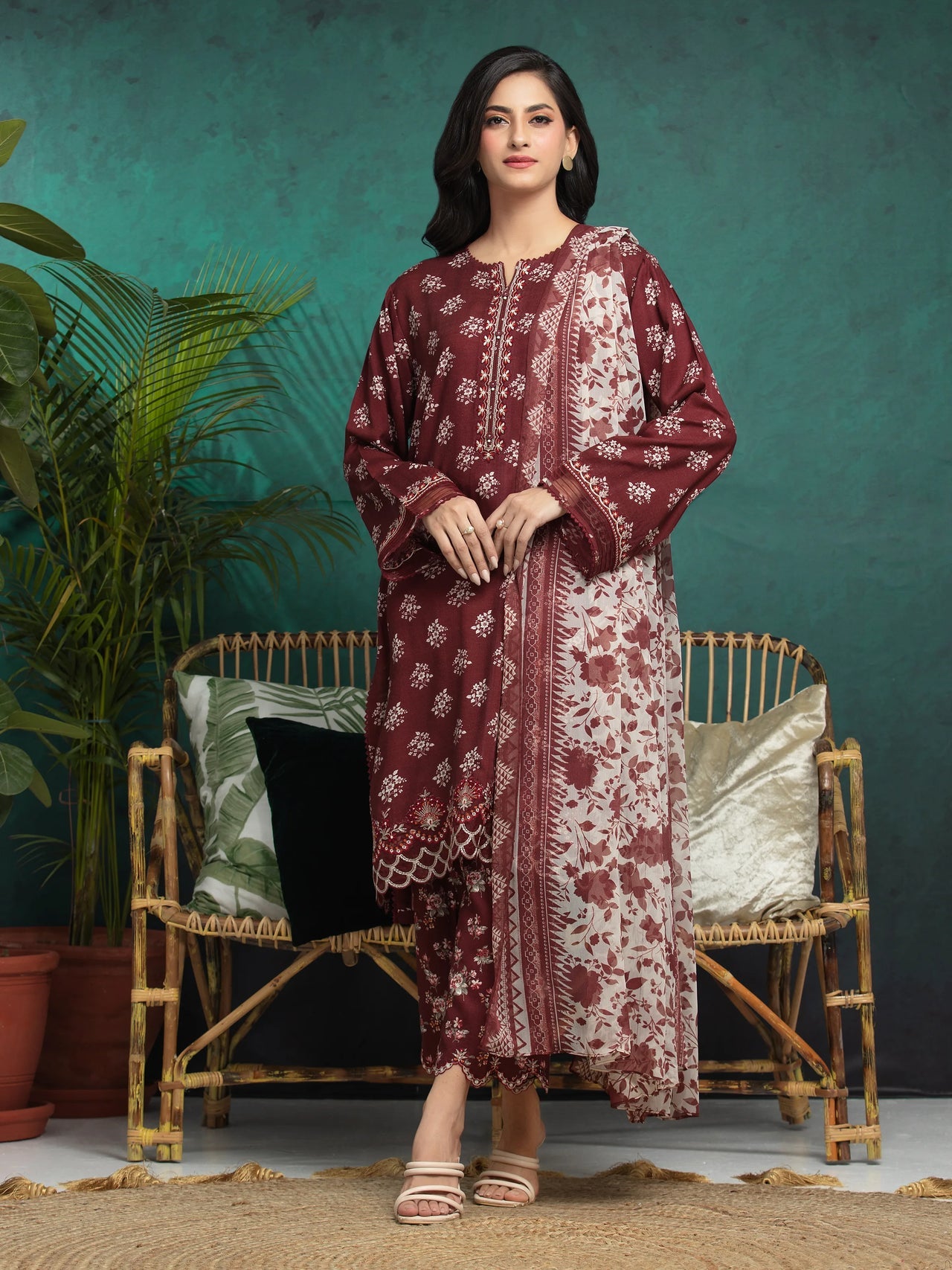 3PC BAROQUE DIGITAL PRINT BANA DORA LAWN LUXURIOUS COLLECTION (BQ00D6)