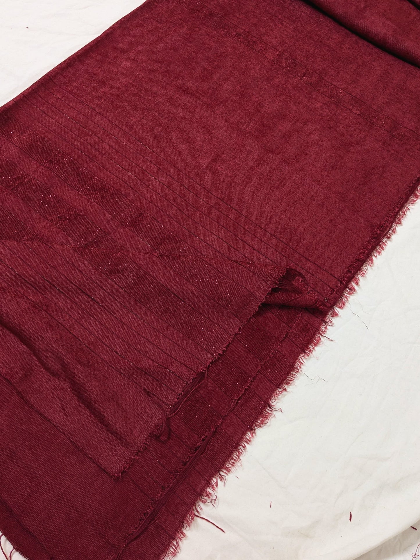 3PC MARINA VELVET LINING NEW DESIGN WITH 100 % PURE QUALITY VELVET WOOL SHAWL ( LIGHT WAIT & WARM ) ( REDISH MAHROON )