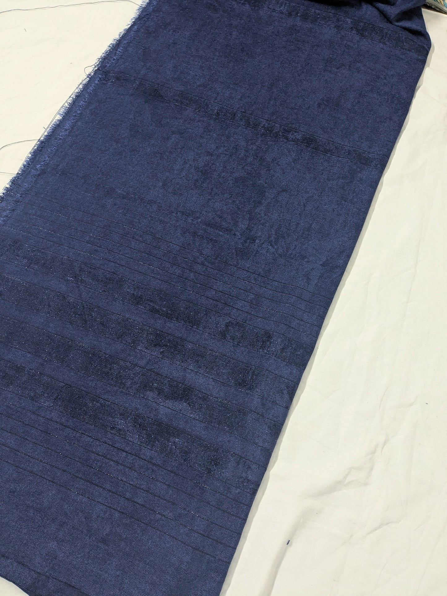 3PC MARINA VELVET LINING NEW DESIGN WITH 100% PURE QUALITY VELVET WOOL SHAWL ( LIGHT WAIT & WARM ) ( NEVY BLUE)