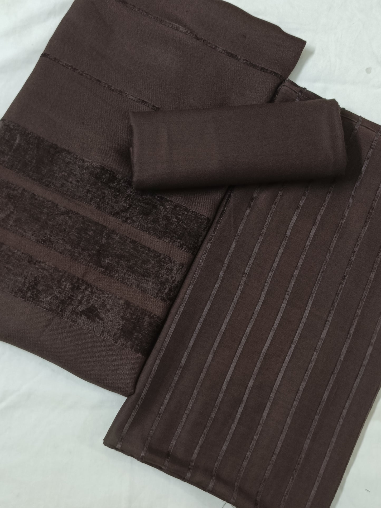 RESTOCK ALERT 3PC ALPINE VELVET MARINA WINTER MOST DEMANDING COLLECTION (CHOCOLATE BROWN) FOR CASTUMAR DEMAND