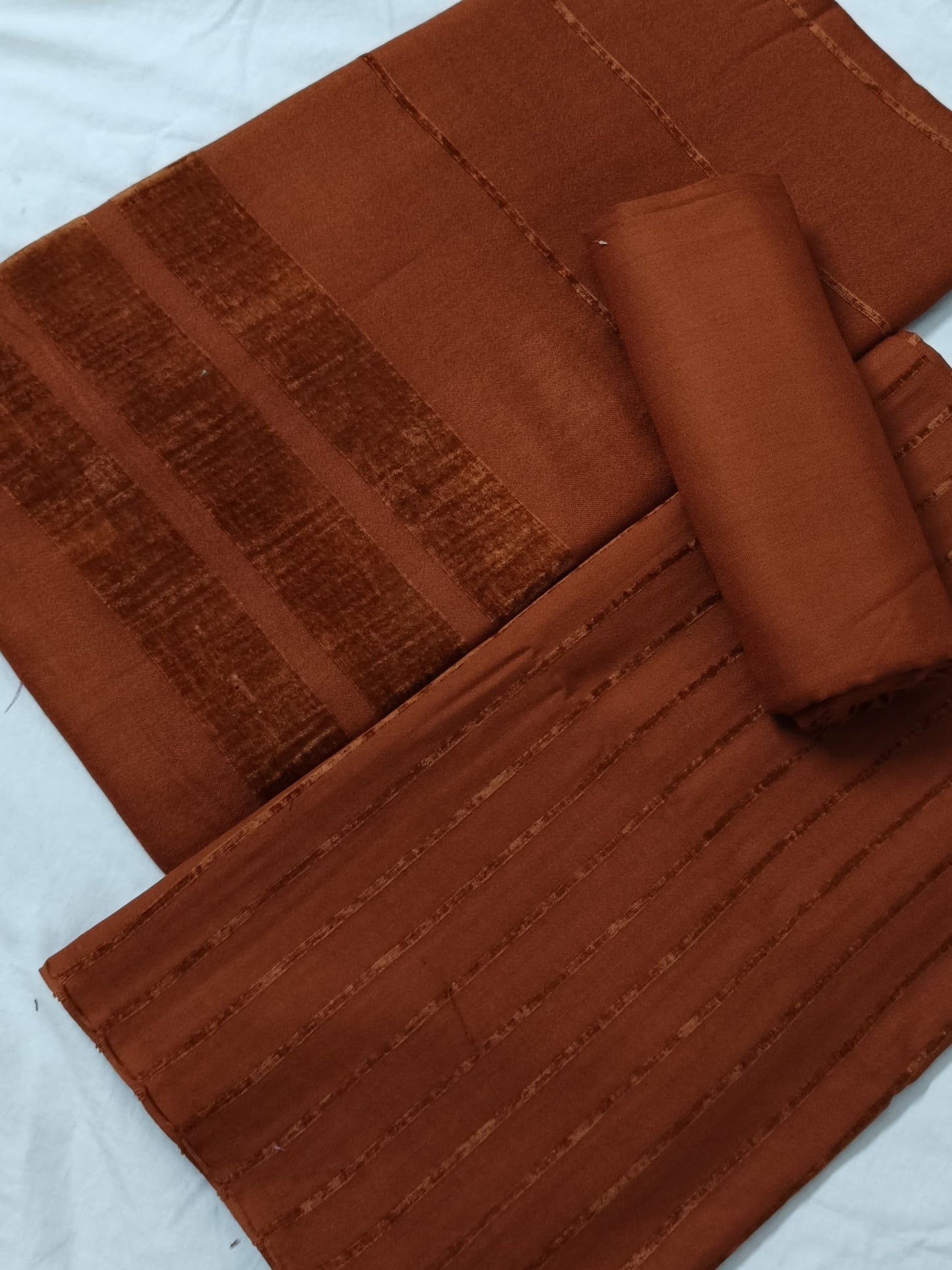 ALPINE VELVET DHANK MARINA 3PC LUXURIOUS WINTER COLLECTION RUST COLOR (AVD00RS)