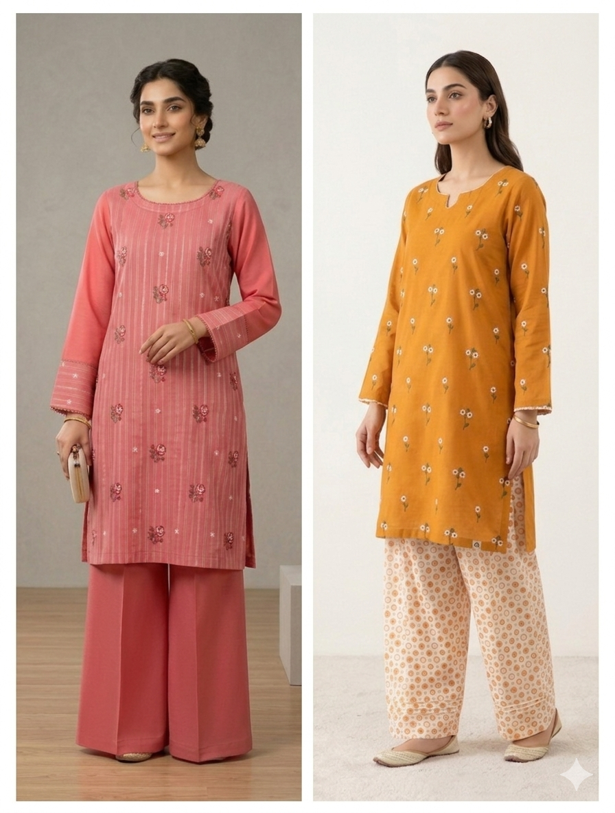 2PC EMBROIDERY LAWN WITH POLKA DOT PRINTED CAMBRIC TROUSER PREMIUM QUALITY SUMMER COLLECTION 2026 (LIMITED STOCK)