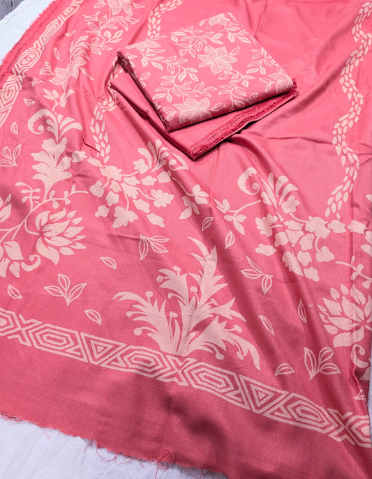 3PC MARINA LAKHANI PRINTED SUIT PREMIUM WINTER COLLECTION (ROSE PINK)