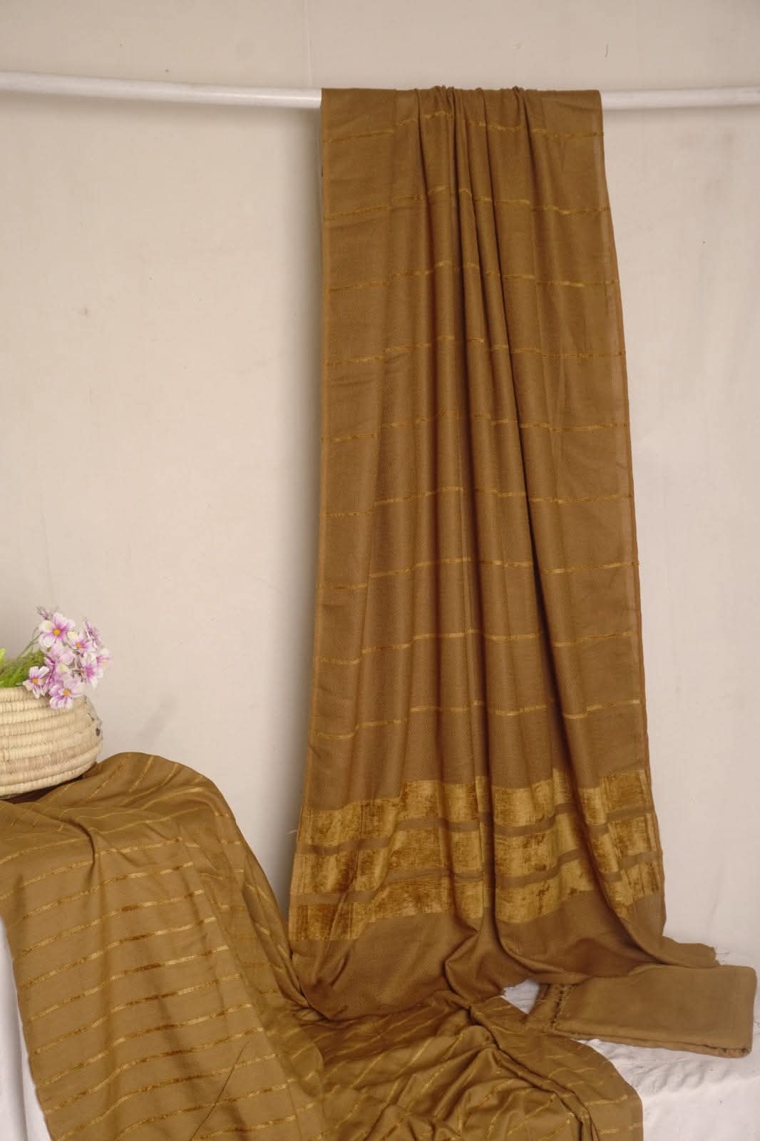 Alpine velvet dhank marina 3pc premium winter collection MHNDI BROWN COLOR (AVD00LBR)