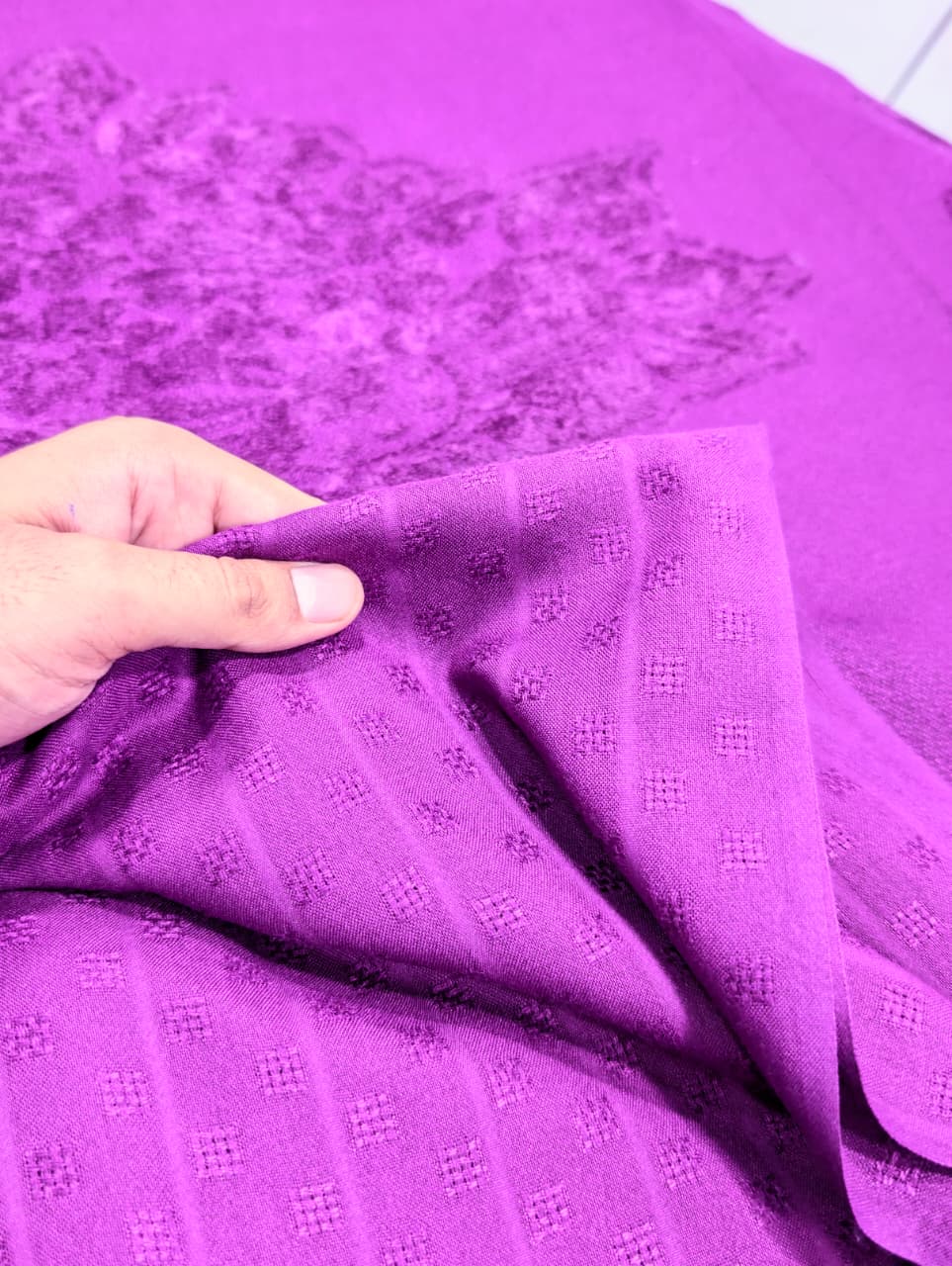 3PC MARINA SELF EMBOSSED WITH HIGH QUALITY RICH VELVET WOOL SHAWL LUXURIOUS WINTER COLLECTION (MAJANDA)
