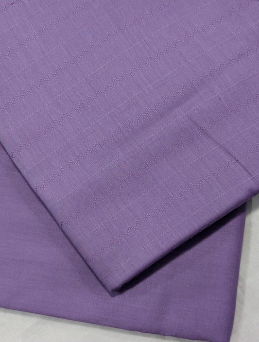 2PC SELF JAQUARD LAWN PREMIUM QUALITY SUMMER COLLECTION (PURPLE LILAC)