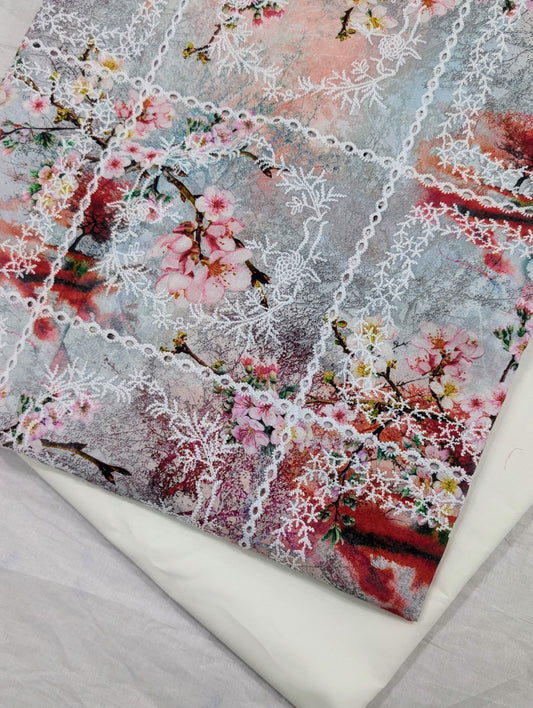 2PC PRINTED EMBROIDERY LAWN HIGH QUALITY SUMMER COLLECTION (RB0003)