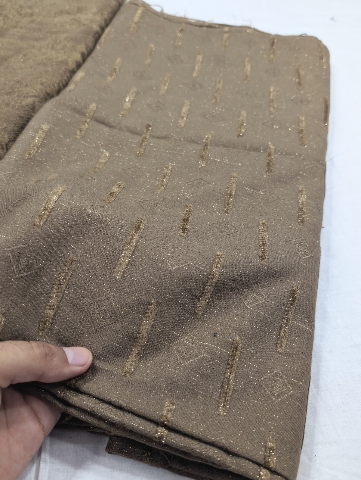 3PC PEACH LEATHER WITH HIGH QUALITY SELF DESIGN FLUFFY VELVET SHAWL EXPORT QUALITY WINTER COLLECTION (PASHMINA SKIN)