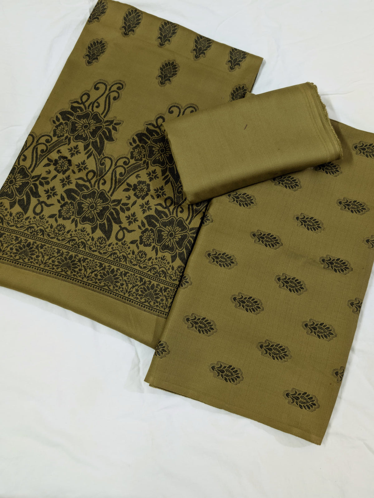3PC MARINA MOTIF BROSHA VERY SOFT PREMIUM QUALITY WINTER COLLECTION (DARK MASTRD) HUGE DEMAND