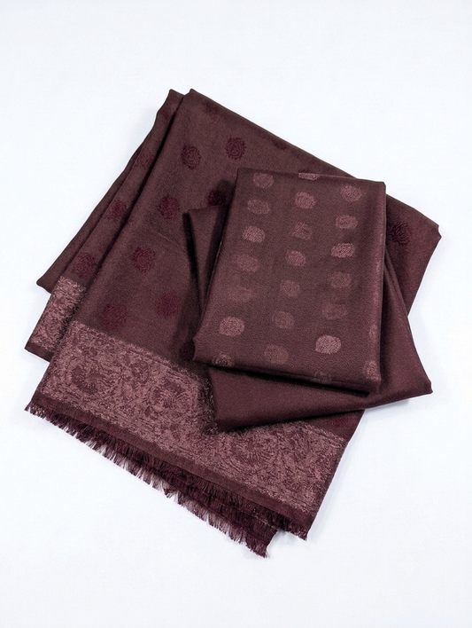 3PC KANI VELVET MARINA LUXURIOUS WINTER COLLECTION ( CHOCOLATE BROWN)
