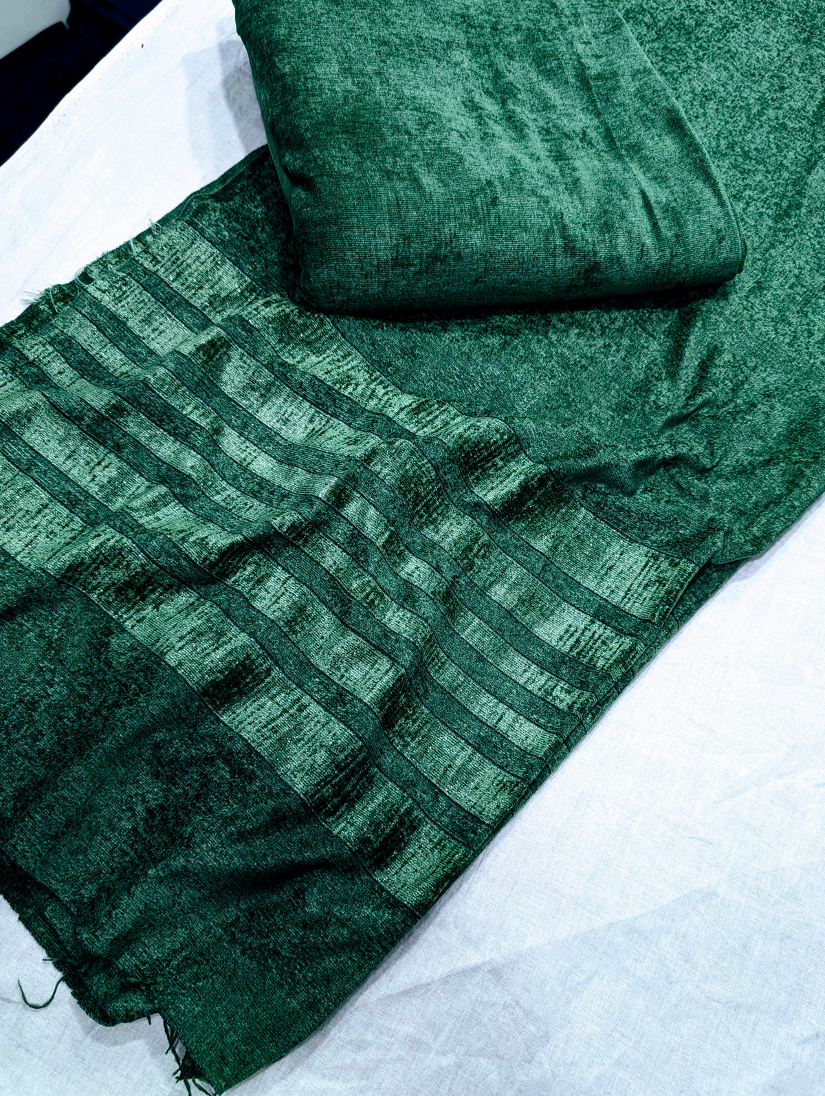 3PC SWEET LEATHER VELVET EXPORT QUALITY WINTER COLLECTION (BOTTLE GREEN)