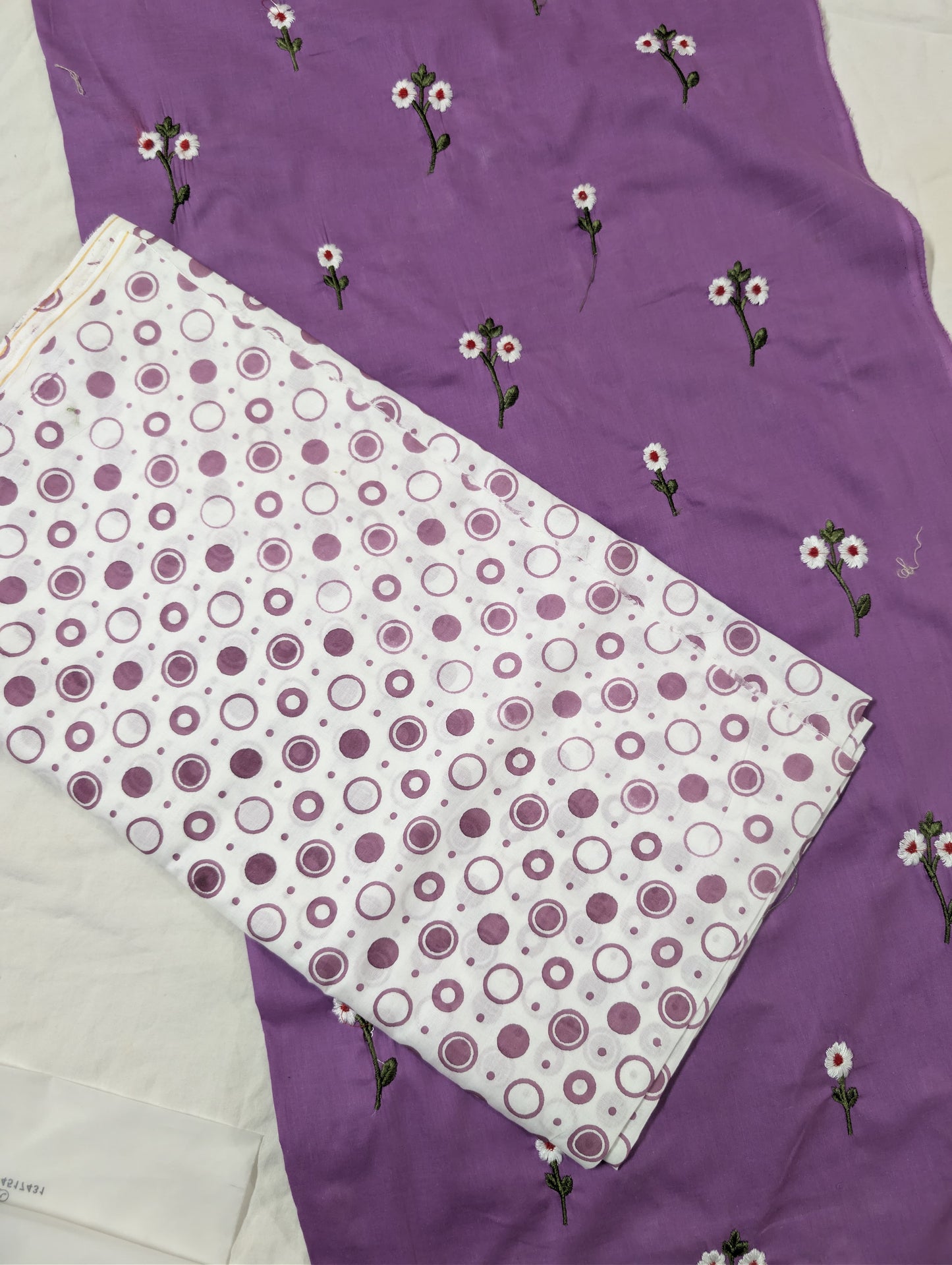 2PC EMBROIDERY LAWN WITH POLKA DOT PRINTED CAMBRIC TROUSER PREMIUM QUALITY SUMMER COLLECTION (EMBP00FL)