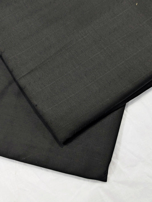 2PC SELF JAQUARD LAWN PREMIUM QUALITY SUMMER COLLECTION (JET BLACK )