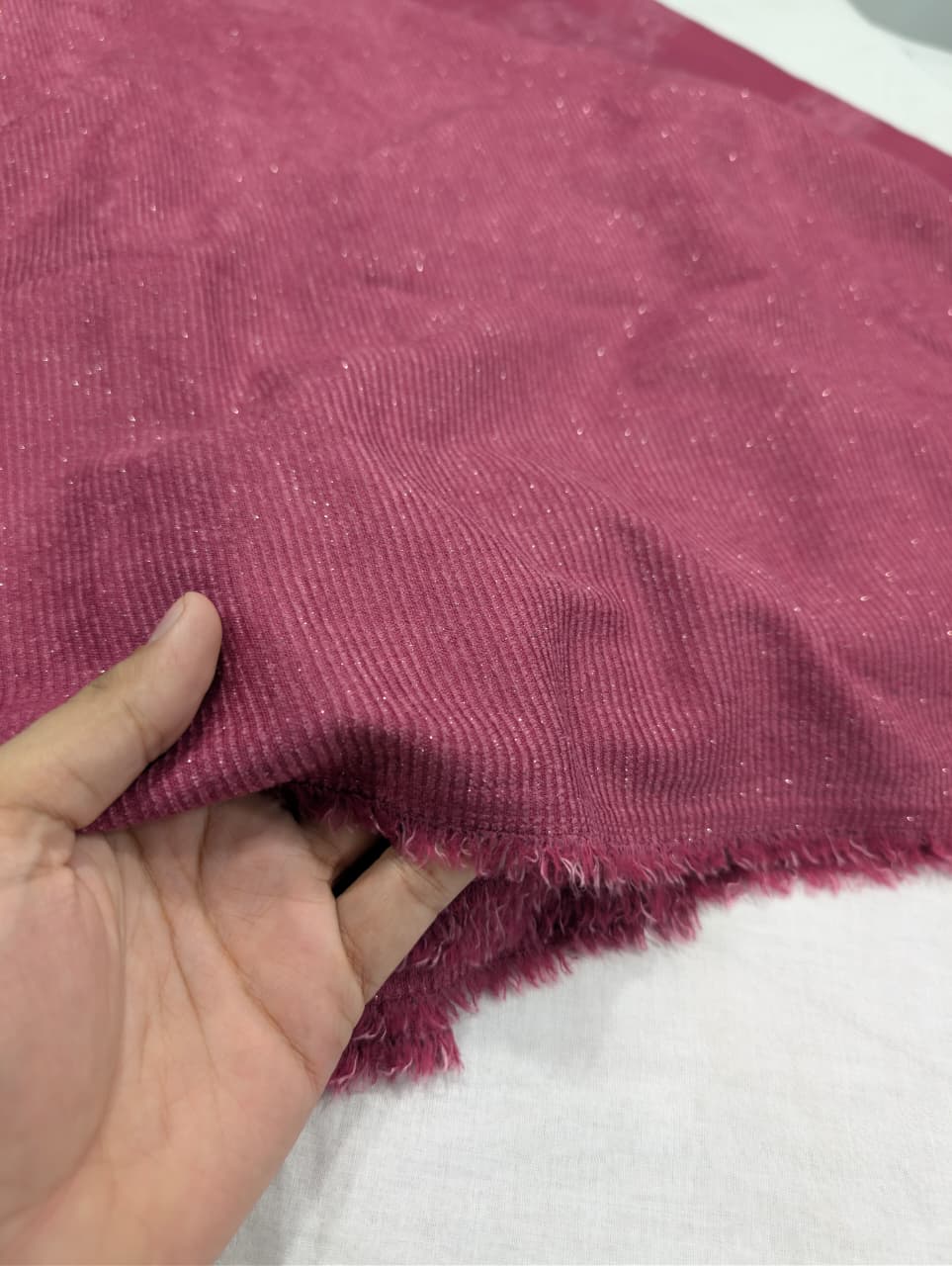 3PC PEACH WOOL VELVET WITH HIGH QUALITY CUT WORK DESIGN VELVET SHAWL EXPORT QUALITY WINTER COLLECTION (ROSE PINK)