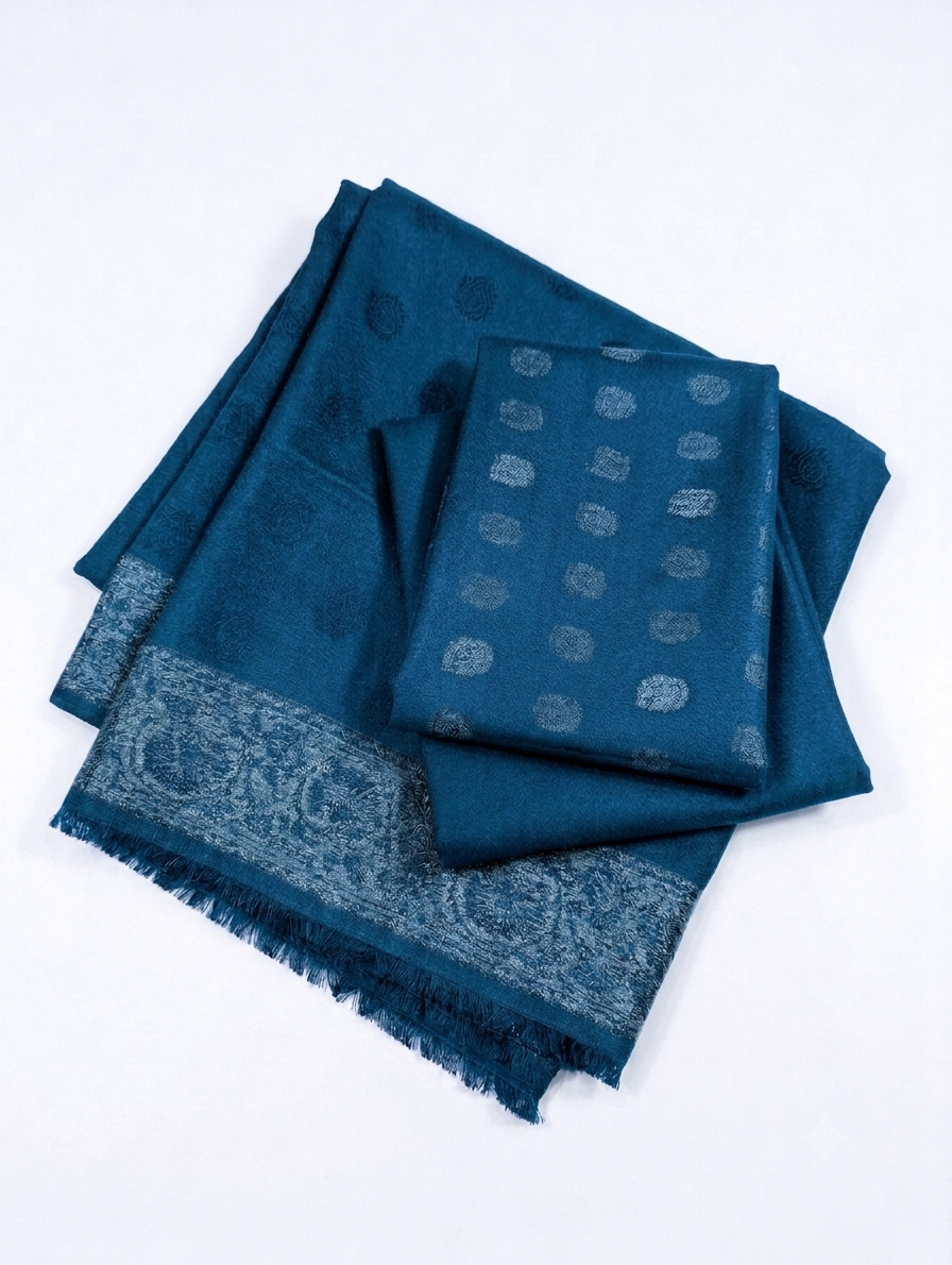 3PC KANI VELVET MARINA LUXURIOUS WINTER COLLECTION (TEAL BLUE)