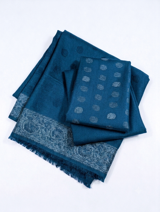 3PC KANI VELVET MARINA LUXURIOUS WINTER COLLECTION (TEAL BLUE)