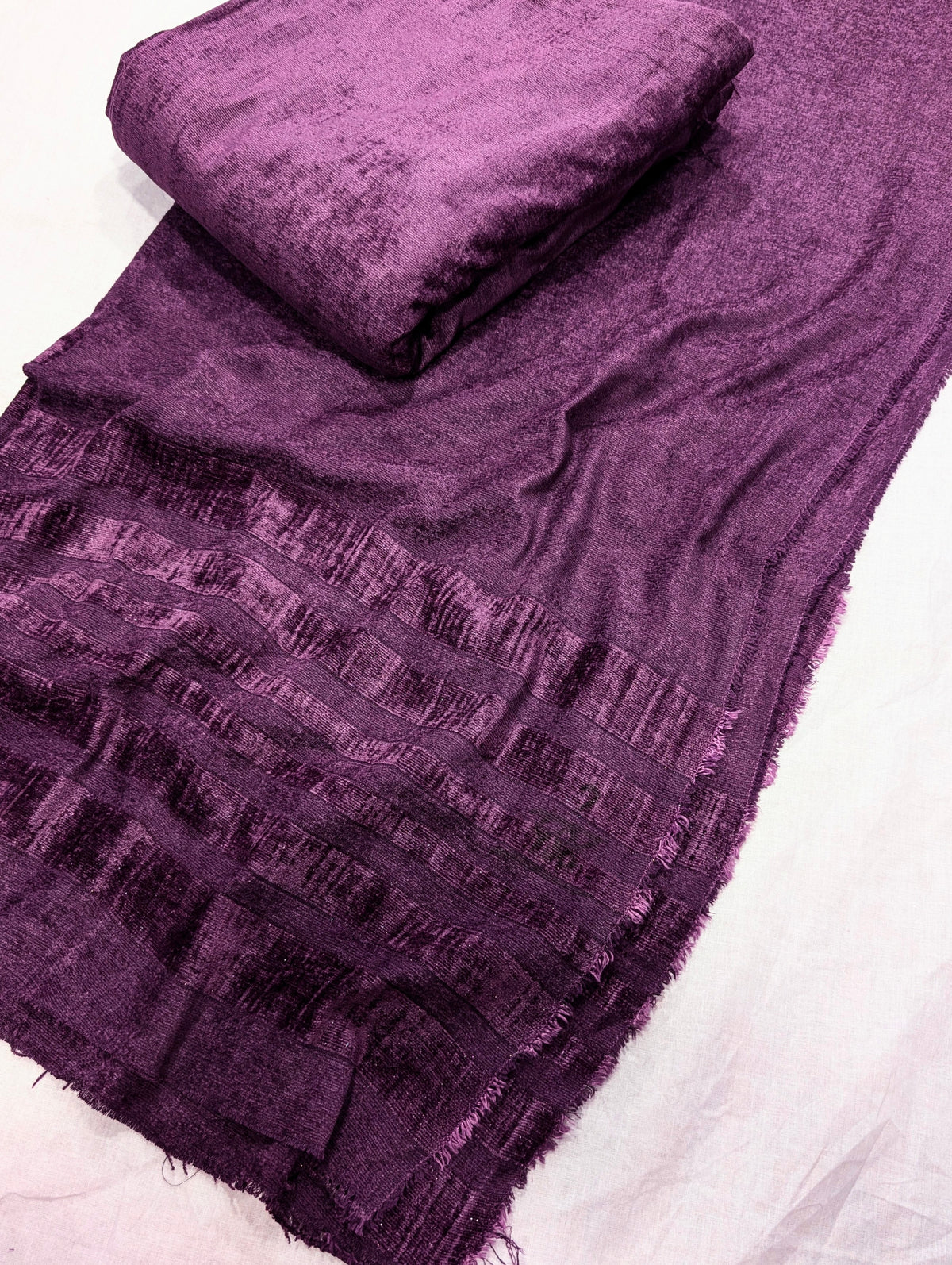 3PC SWEET LEATHER VELVET EXPORT QUALITY WINTER COLLECTION (DARK PURPLE)