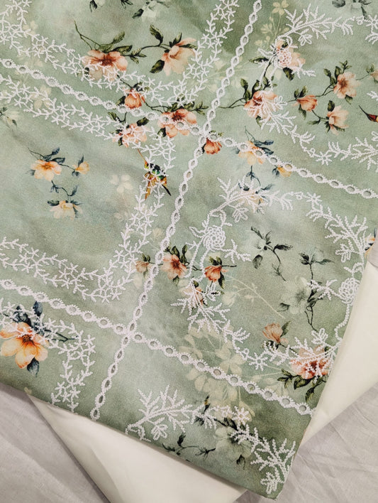 2PC PRINTED EMBROIDERY LAWN HIGH QUALITY SUMMER COLLECTION (RB0009)