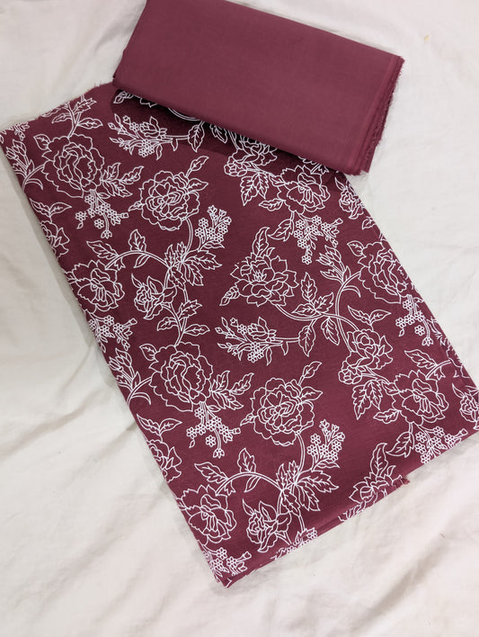 2PC MONO CHROME LAWN PRINT UNIQUE ARTICLE IN SUMMER COLLECTION 2026 (TEA PINK)