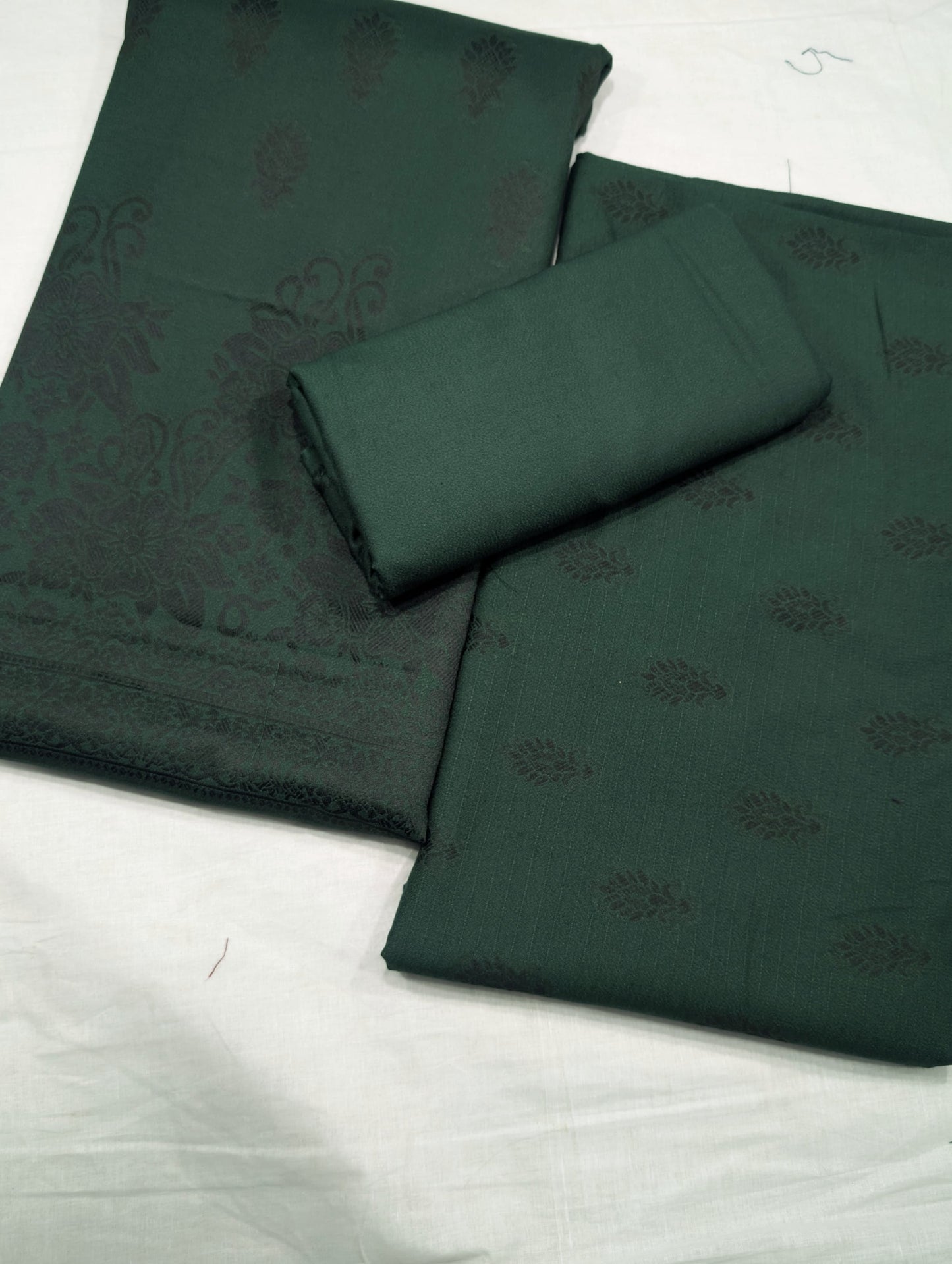 3PC MARINA MOTIF BROSHA VERY SOFT PREMIUM QUALITY WINTER COLLECTION (BOTTLE GREEN)