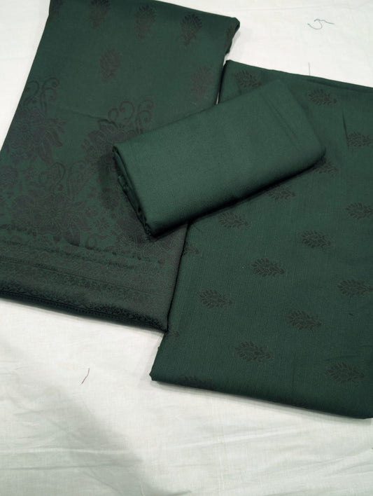 3PC MARINA MOTIF BROSHA VERY SOFT PREMIUM QUALITY WINTER COLLECTION (BOTTLE GREEN)