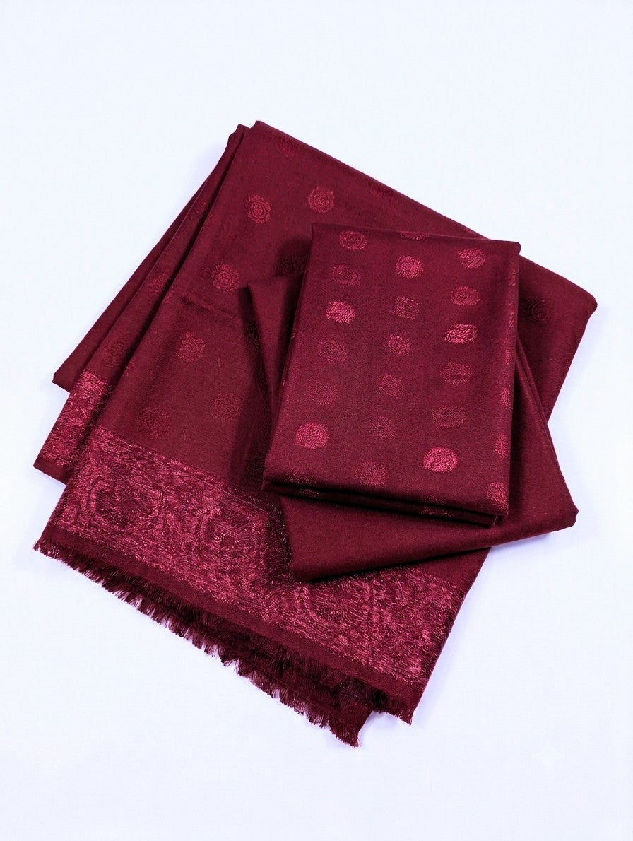 3PC KANI VELVET MARINA LUXURIOUS WINTER COLLECTION (MAHROON)