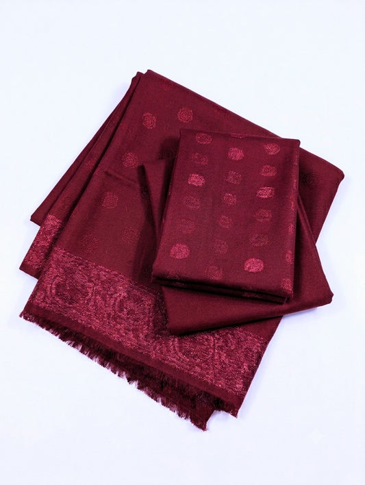 3PC KANI VELVET MARINA LUXURIOUS WINTER COLLECTION (MAHROON)