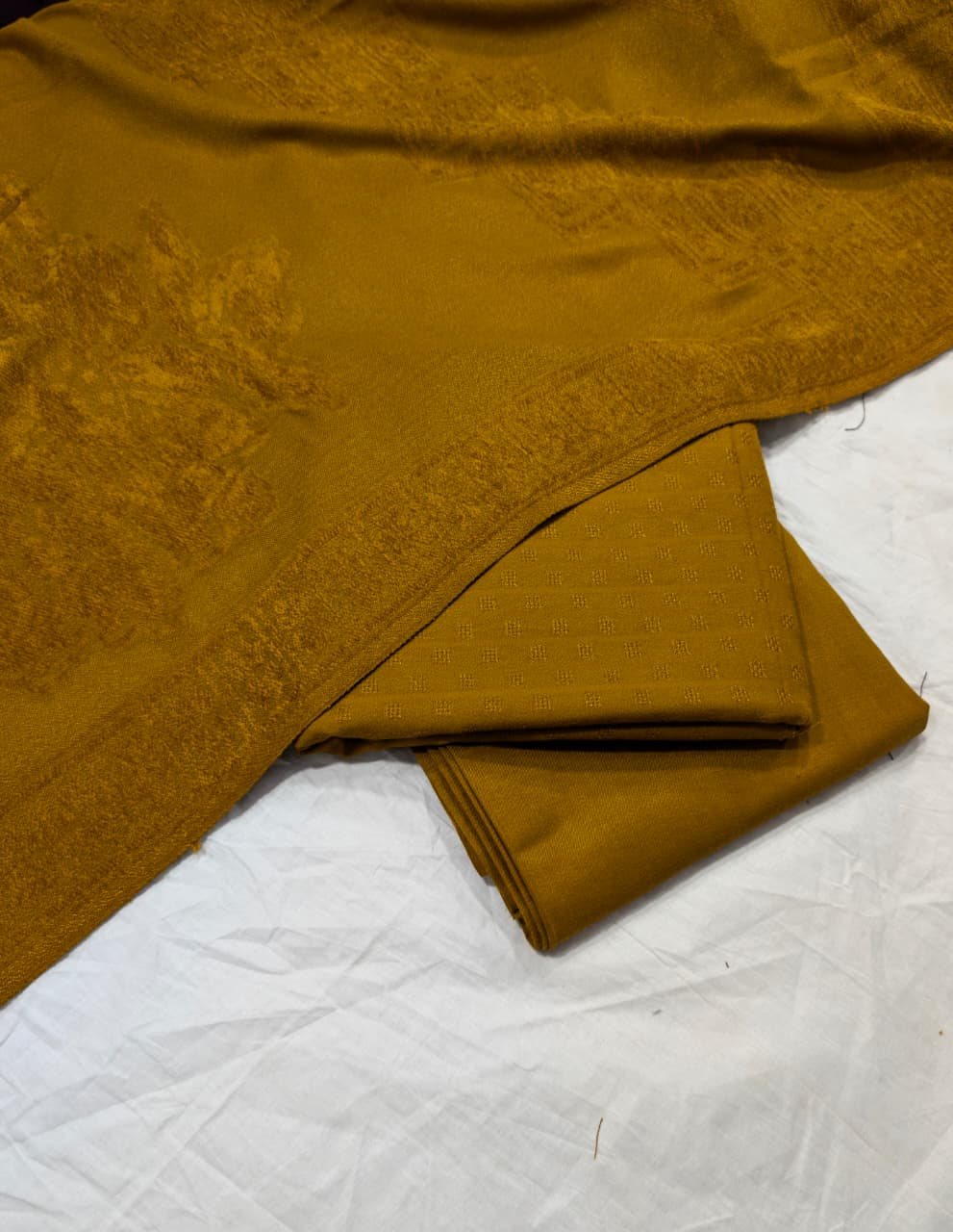 3PC MARINA SELF EMBOSSED WITH HIGH QUALITY RICH VELVET WOOL SHAWL LUXURIOUS WINTER COLLECTION (DARK MASTRD)
