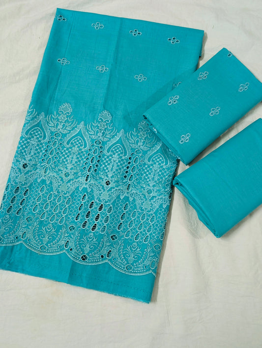 2PC LAWN CHICKEN BORING LUXURY SUMMER COLLECTION (OCEAN BLUE)