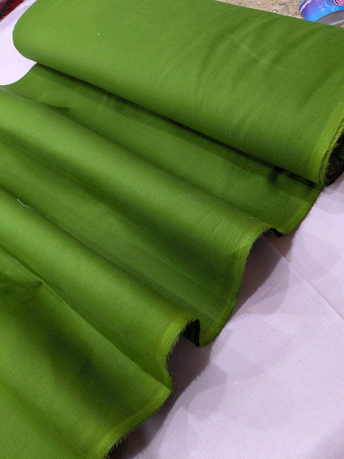 Plain Bareeza Lawn  summer collection 5 metr (PARROT GREEN) High quality