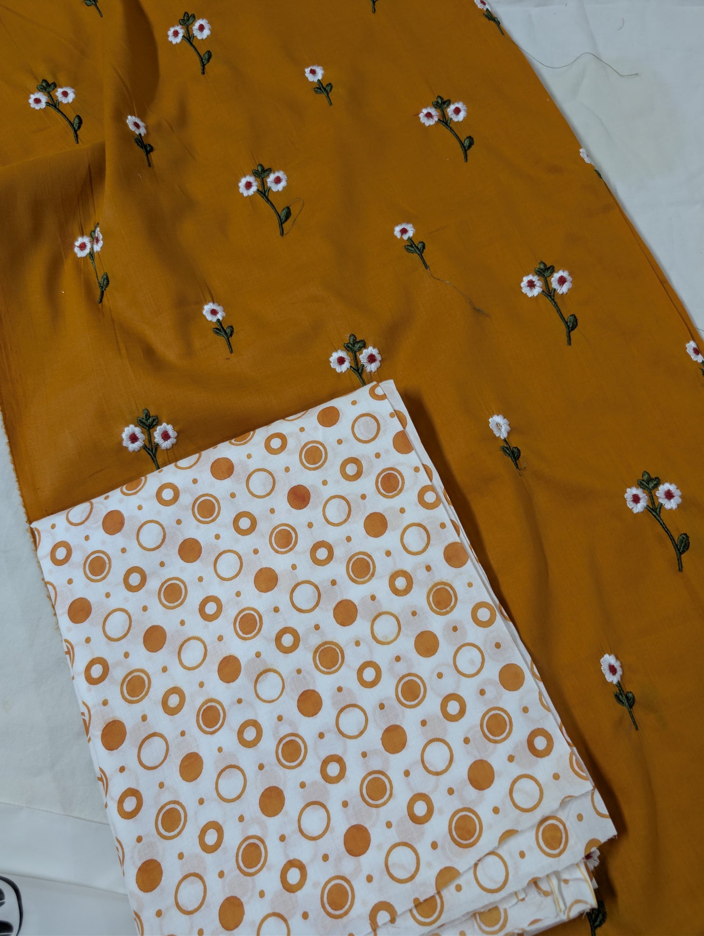 2PC EMBROIDERY LAWN WITH POLKA DOT PRINTED CAMBRIC TROUSER PREMIUM QUALITY SUMMER COLLECTION (EMBP00MS)