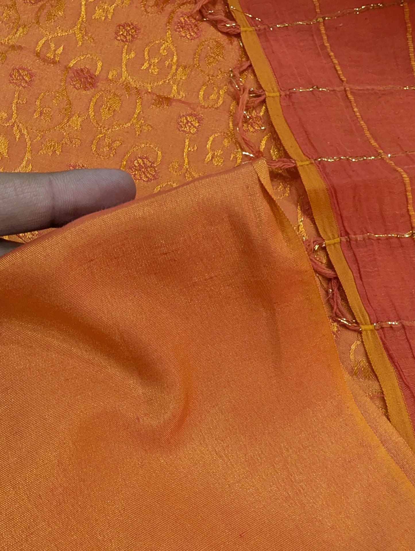 3PC SILK JAQUARD BANARSI LUXURY SUMMER COLLECTION 2026 ( COSMIC ORANGE)