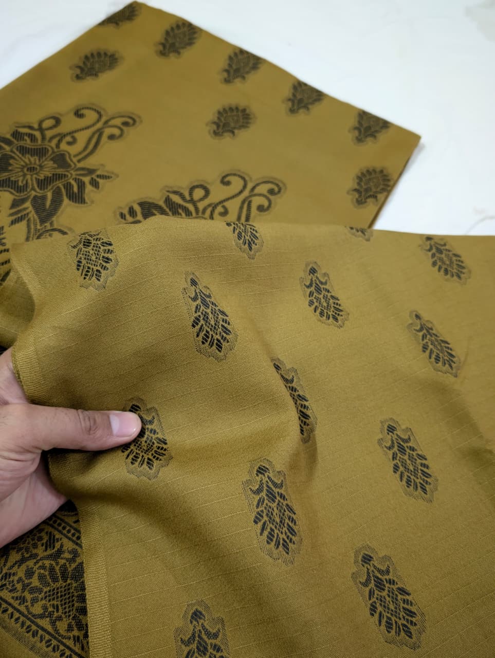 3PC MARINA MOTIF BROSHA VERY SOFT PREMIUM QUALITY WINTER COLLECTION (DARK MASTRD) HUGE DEMAND