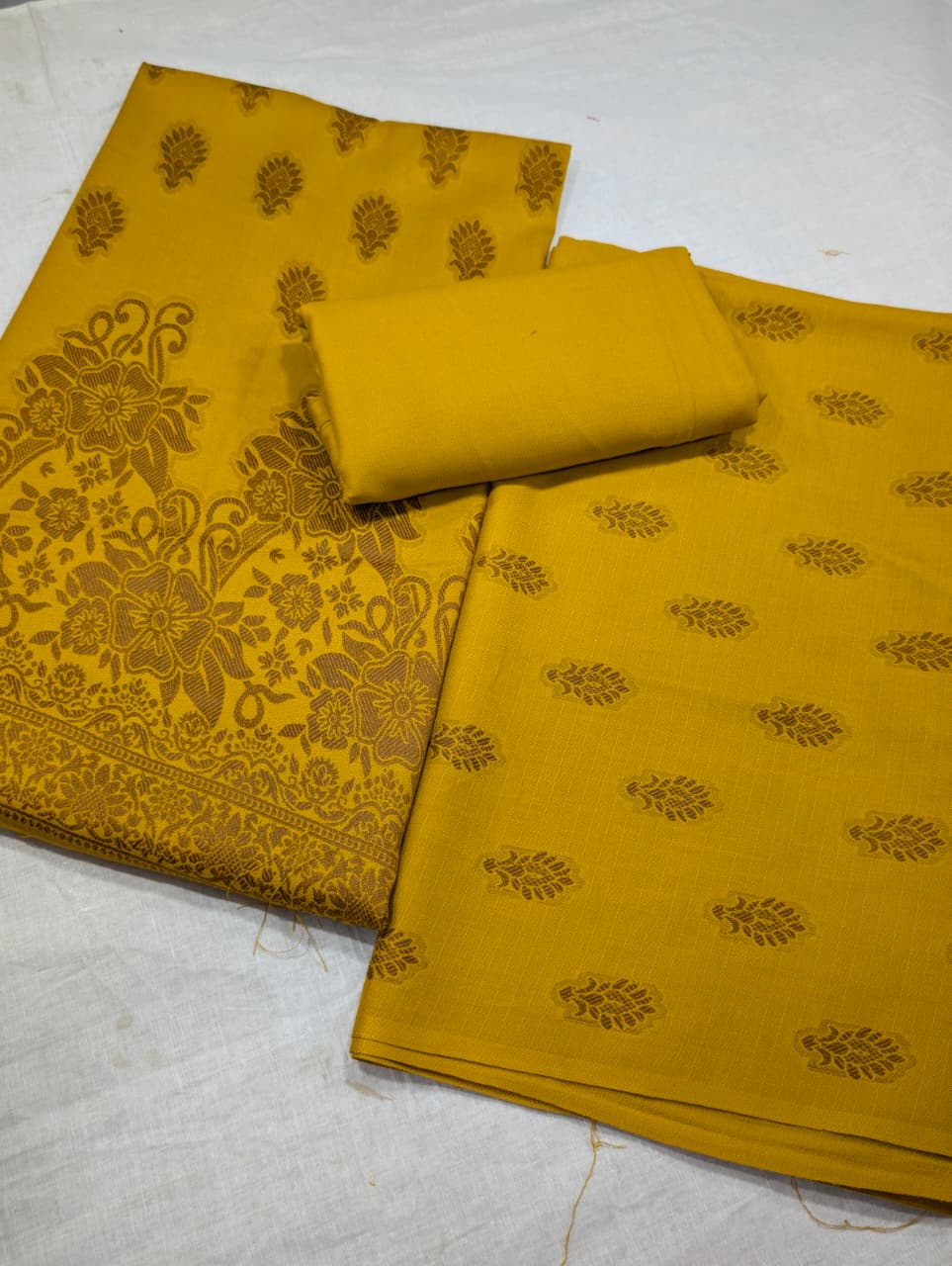 3PC MARINA MOTIF BROSHA VERY PREMIUM & MOST DEMANDING WINTER COLLECTION (YELLOW MASTRD)