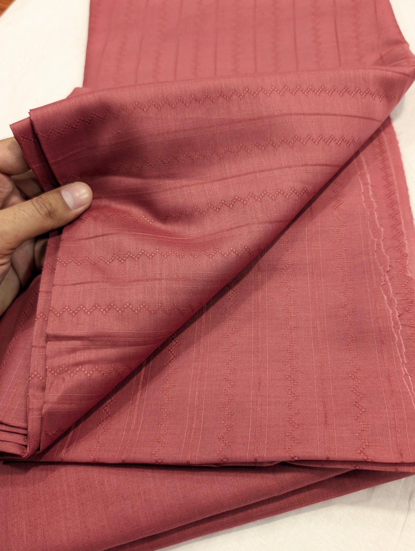 2PC SELF JAQUARD LAWN PREMIUM QUALITY SUMMER COLLECTION (TEA PINK)