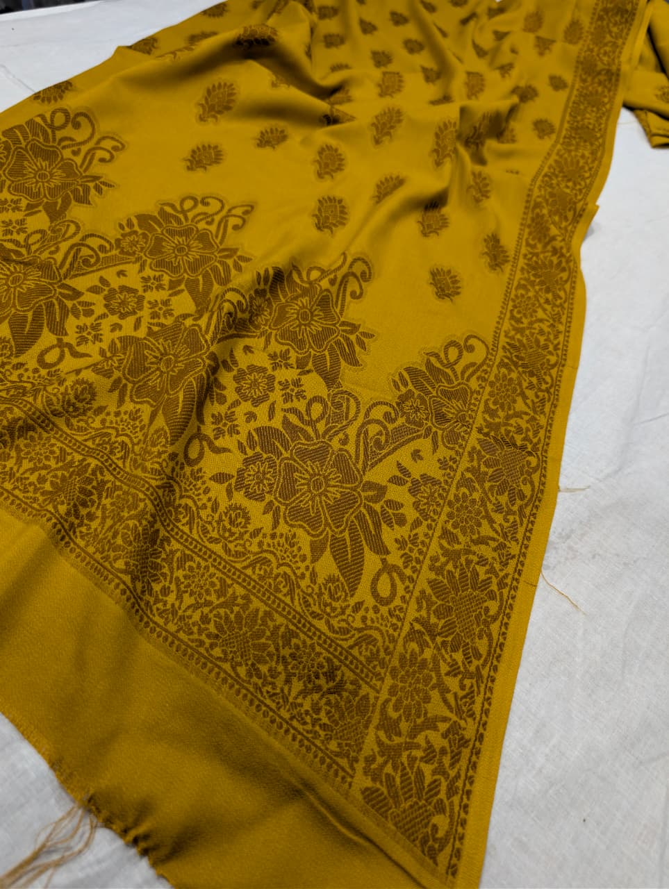 3PC MARINA MOTIF BROSHA VERY PREMIUM & MOST DEMANDING WINTER COLLECTION (YELLOW MASTRD)