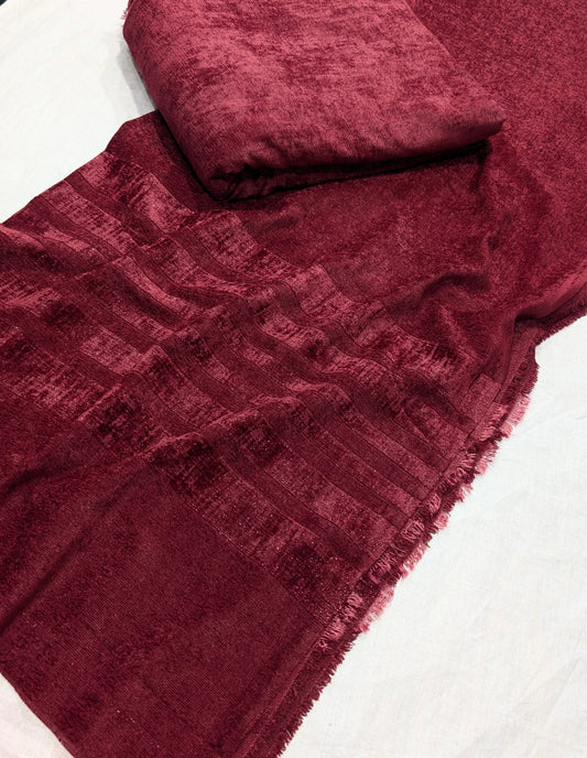 3PC SWEET LEATHER VELVET EXPORT QUALITY WINTER COLLECTION (MAHROON)