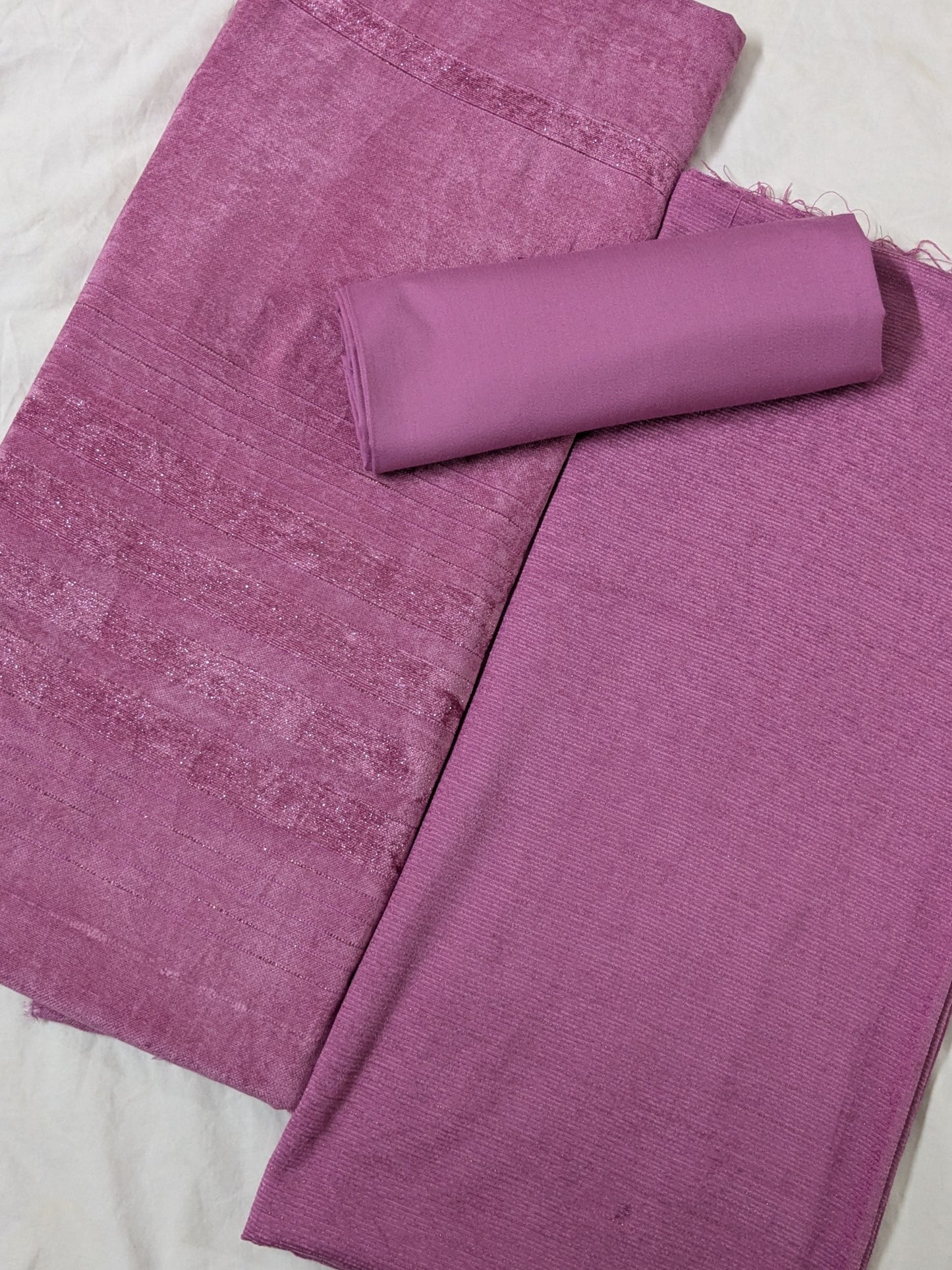PEACH WOOL VELVET 3PC VERY PREMIUM EXPORT QUALITY WINTER COLLECTION 2025(BABY PINK COLOR)