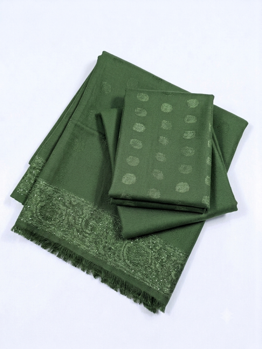 3PC KANI VELVET MARINA LUXURIOUS WINTER COLLECTION ( OLIVE GREEN)