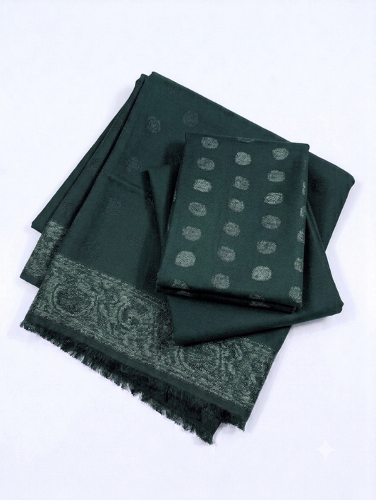 3PC KANI VELVET MARINA LUXURIOUS WINTER COLLECTION (BOTTLE GREEN)