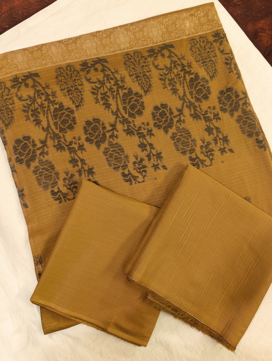3PC SLUB DORYA LAWN WITH MULTI JACQUARD BANARSI VERY PREMIUM QUALITY LAWN DUPATA lawn 2026 premium summer collection(DARK MASTRD))