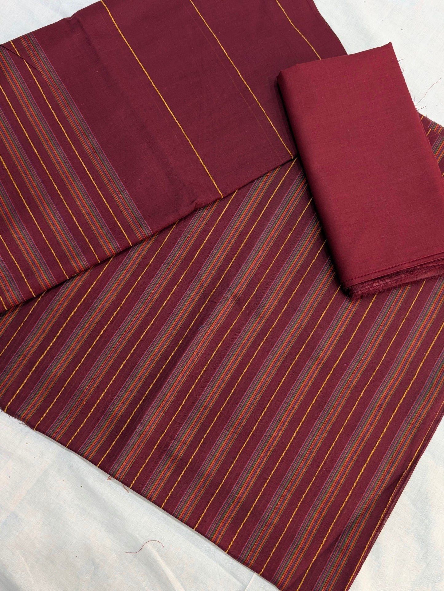 HANDMADE WOVEN RANGOLI 3PC SUMMER LUXURIOUS COLLECTION (MAHROON)
