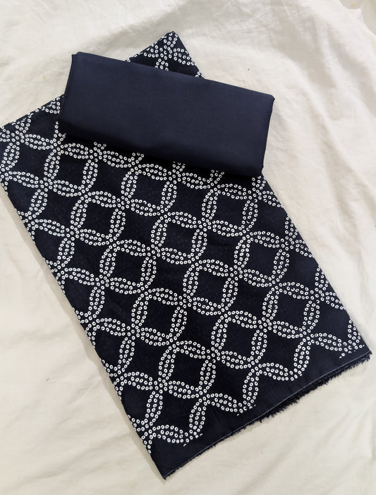 2PC MONO CHROME LAWN PRINT UNIQUE ARTICLE IN SUMMER COLLECTION 2026( NEVYBLUE)