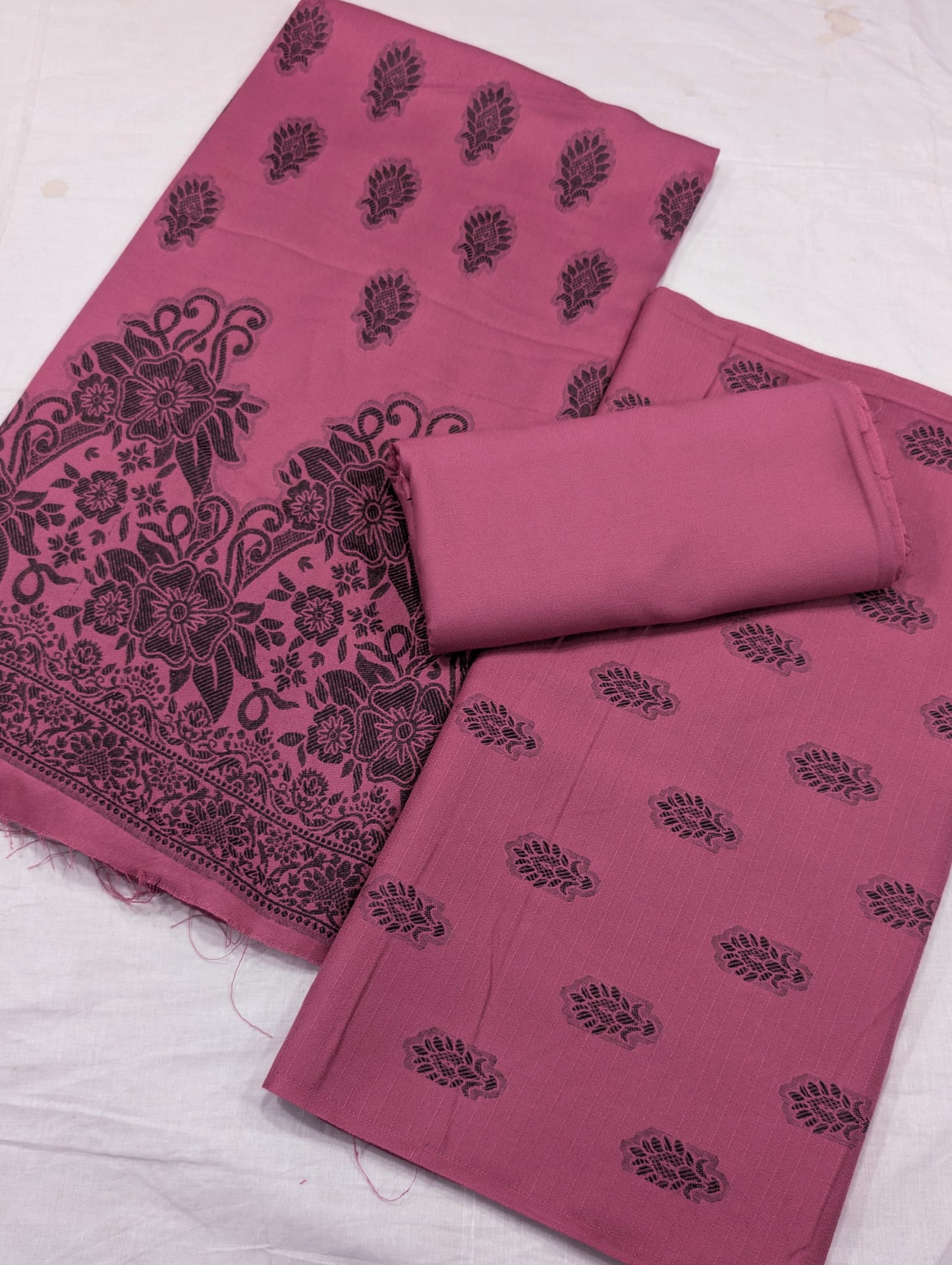 3PC MARINA MOTIF BROSHA VERY SOFT PREMIUM QUALITY WINTER COLLECTION (TEA PINK)