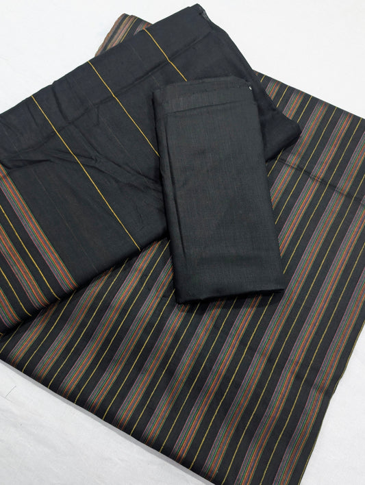 HANDMADE WOVEN RANGOLI 3PC LUXURIOUS SUMMER COLLECTION. ( 3RNOOBLK) BLACK COLOR