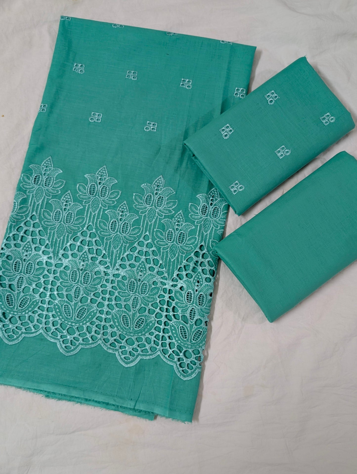 2PC LAWN CHICKEN BORING LUXURY SUMMER COLLECTION (SEA GREEN)