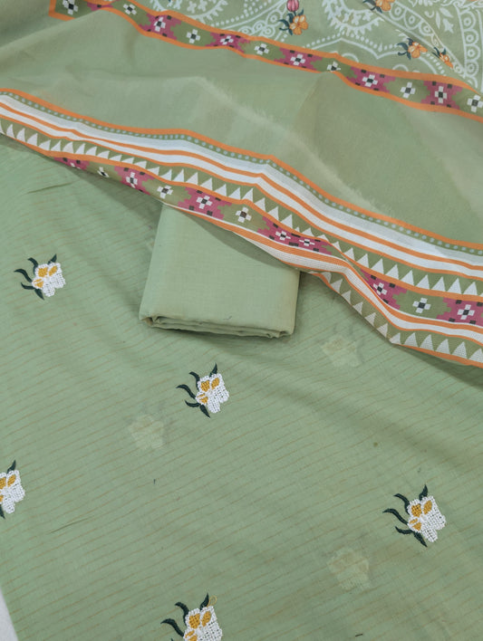 3PC CHAMKI DORYA EMBROIDED WITH SHAFOON NET PRINTED DUPATA VERY PREMIUM QUALITY SUMMER COLLECTION 2026 ( PISTA )